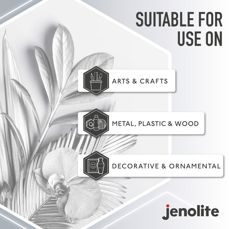 JENOLITE طلاء بخاخ JENOLITE Directorust للمعادن - فضي - لمسة نهائية معدنية لامعة للاستخدام الداخلي والخارجي - أسطح متعددة للمعادن والبلاستيك والسيراميك والخشب والأسطح الصدئة - 400 مل (13.52 أونصة سائلة) - Image 3
